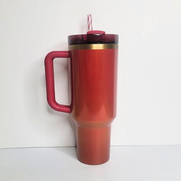 STANLEY Scarlet Tinsel Quencher H2.0 Flowstate Tumbler 40 oz Limited Edition NEW - Picture 5 of 11